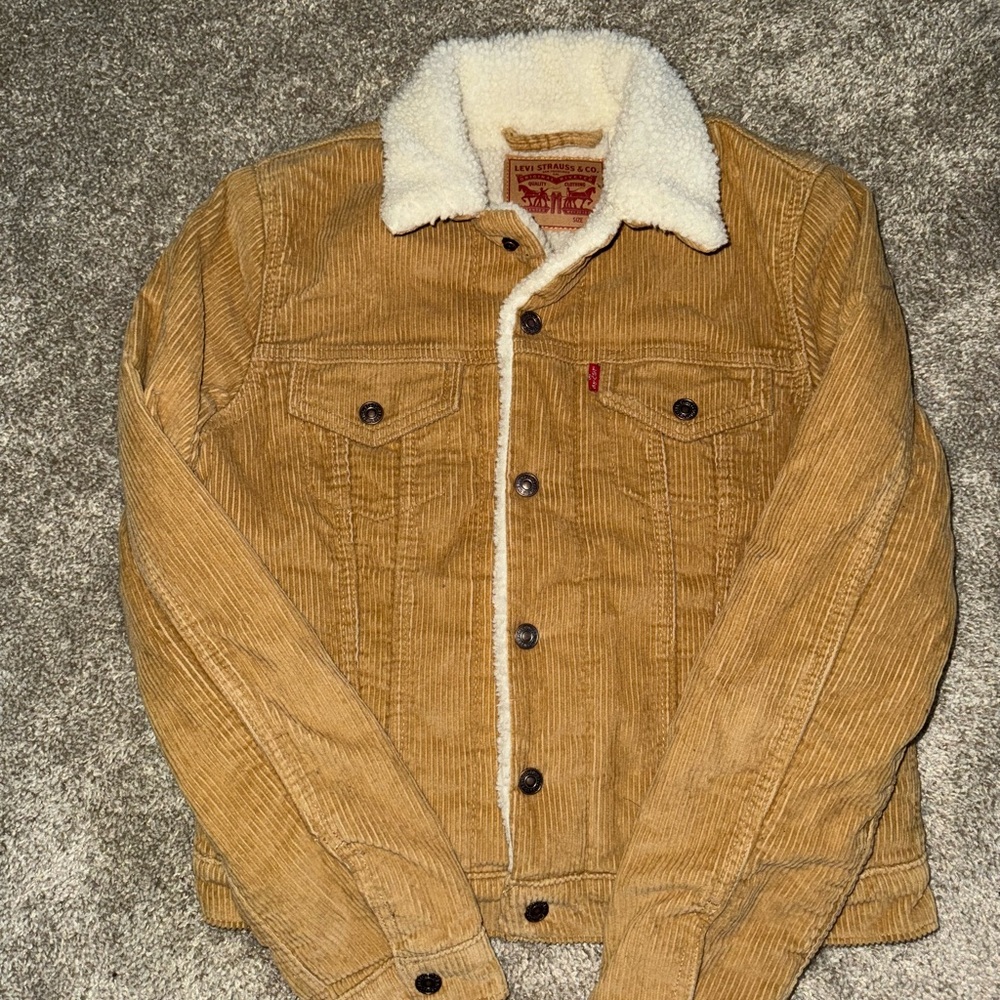 Levi's Tan Corduroy Jacket with Cream Sherpa Lining